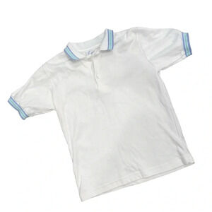 Kitestrings White Polo with Sailboat Embroidery on Sleeve
